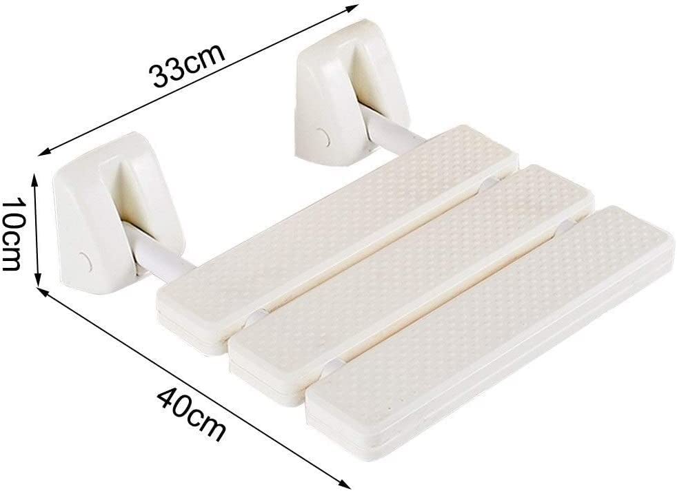 Tabouret de douche pliable mural et banc de bain blanc - 3