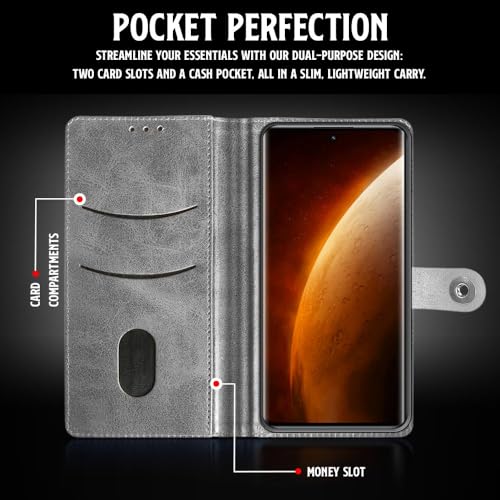 Image of WOW IMAGINE Shock Proof Flip Cover Back Case for Realme Narzo 60 PRO | 11 PRO | 11 PRO Plus 5G (Magnetic Button Flip Case | Wallet Pockets & Stand | Leather Finish | Aquamarine)