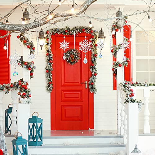 Suzile 12 Pieces Christmas Tree Decoration Ornament Acrylic Icicle Christmas Hanging Acrylic Crystal Snowflake Decoration Hanging Acrylic Snowflake For Christmas New Year Party Decor (Colorful) #TOP5