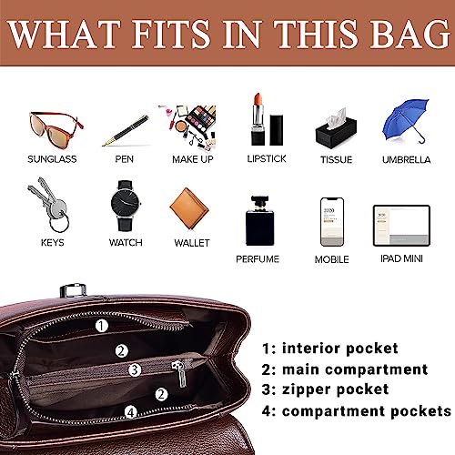 Image of Genuine Leather Satchel for Women Top Handle Bags Handmade Purse Vintage Embossed Leather Crossbody Handbags Hobo Bag