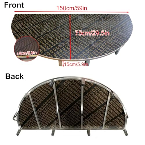 Image of Modular Kids Stage Platform, Semi Circular Portable Stage Platform with Stage Mat and Stage Skirt, Non Slip for Wedding, Speaking and Singing, Loading 1300lbs(Gray,150cm /59in)