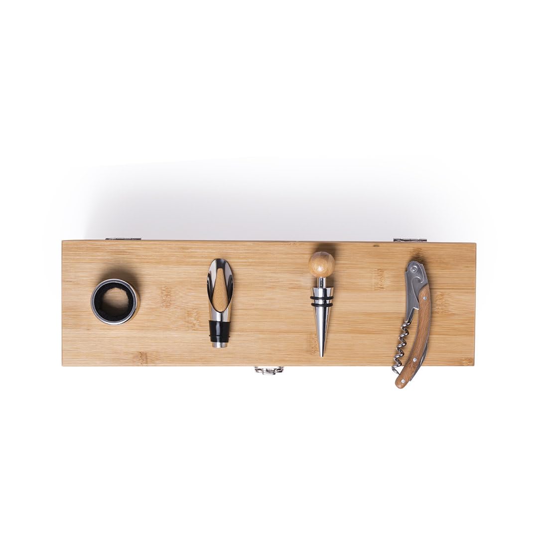 Caja de Regalo de Bambú para Vino | Con Accesorios