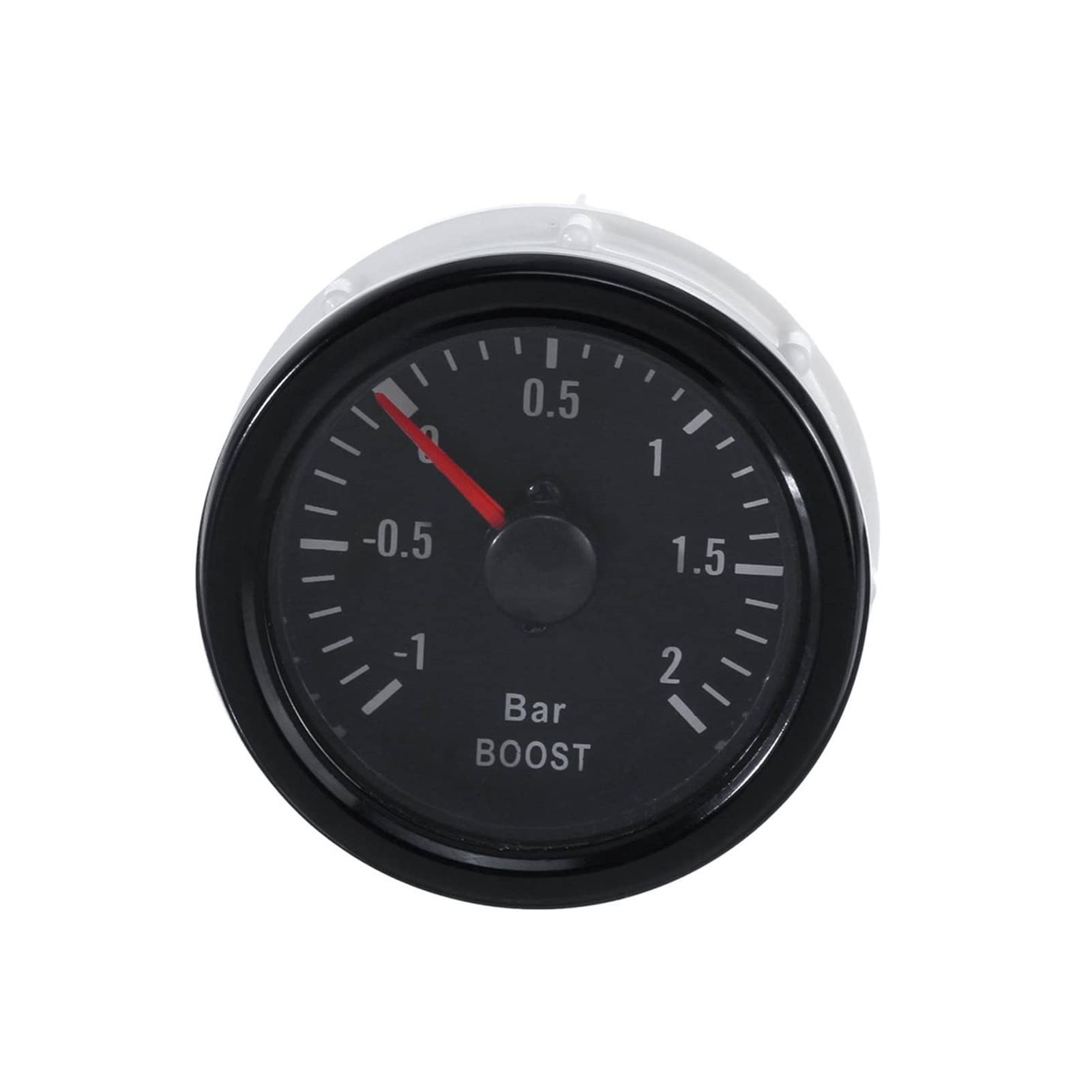 Meccanico Turbo Boost Manometro -1 ~ +2 Bar 2 "52mm Bianco PORTATO Display Black Bezel 12V Universal Boost Puntainter Meter Misuratore di Spinta