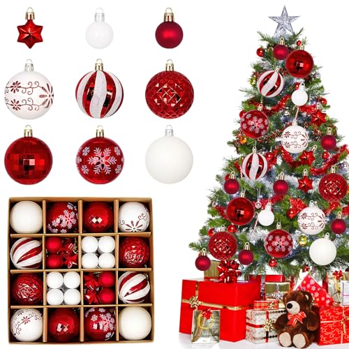 Palline di Natale in Plastica 44 PCS, Palline di Natale