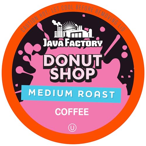 Donut Shop Blend by Java Factory, Medium Roast Coffee Pods for Keurig K Cup Brewers, 80 Count