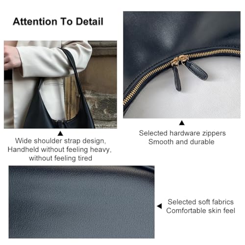 Bolso bandolera de cuero sintético para mujer negro miniatura 5