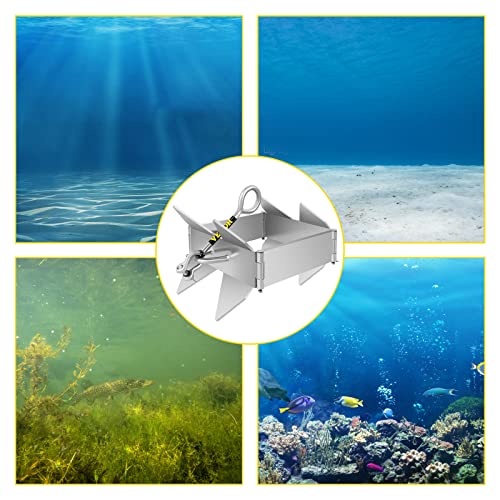 Vevor Box Anchor For Boats, 19 Lb Fold And Hold Anchor, Galvanized Steel Cube Anchor, Heavy Duty Box Anchor For 18'-30' Boat, Box Anchor For Pontoon Boats With Folding Design For Offshore Anchoring #TOP6