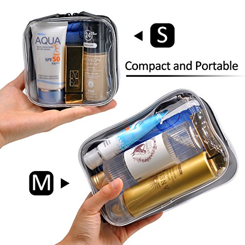 Clear Toiletry Makeup Bags, Pvc Plastic Travel Cosmetic Bag With Zipper (Mini Size, 2 Pack) #TOP5