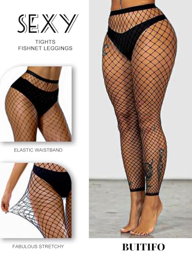 Image of Buitifo Women Sexy Tights Fishnet Opening Leggings Lingerie Pants | Stripe Pantihose Sheer Mesh Bikini Cover Up Cute for Outfits One Size