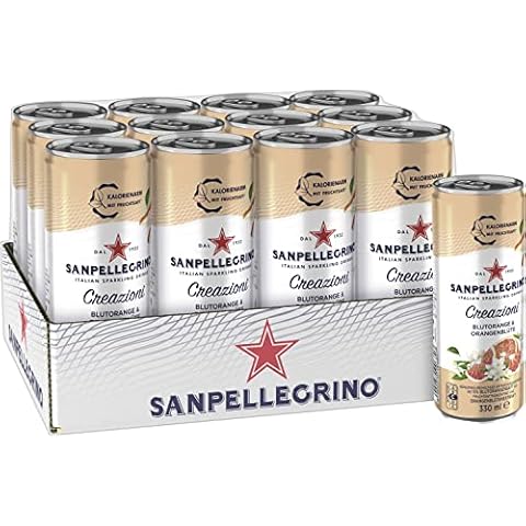 San Pellegrino Creazioni Blutorange & Orangenblüte Kalorienarme Limonade 33 Kalorien pro Dose 12er Pack (12 x 330ml) Einweg-Dosen Cover