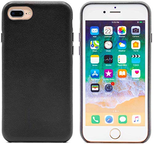 Genuine Cowhide Black Leather Cell Phone Case For Iphone 8 Plus #TOP1