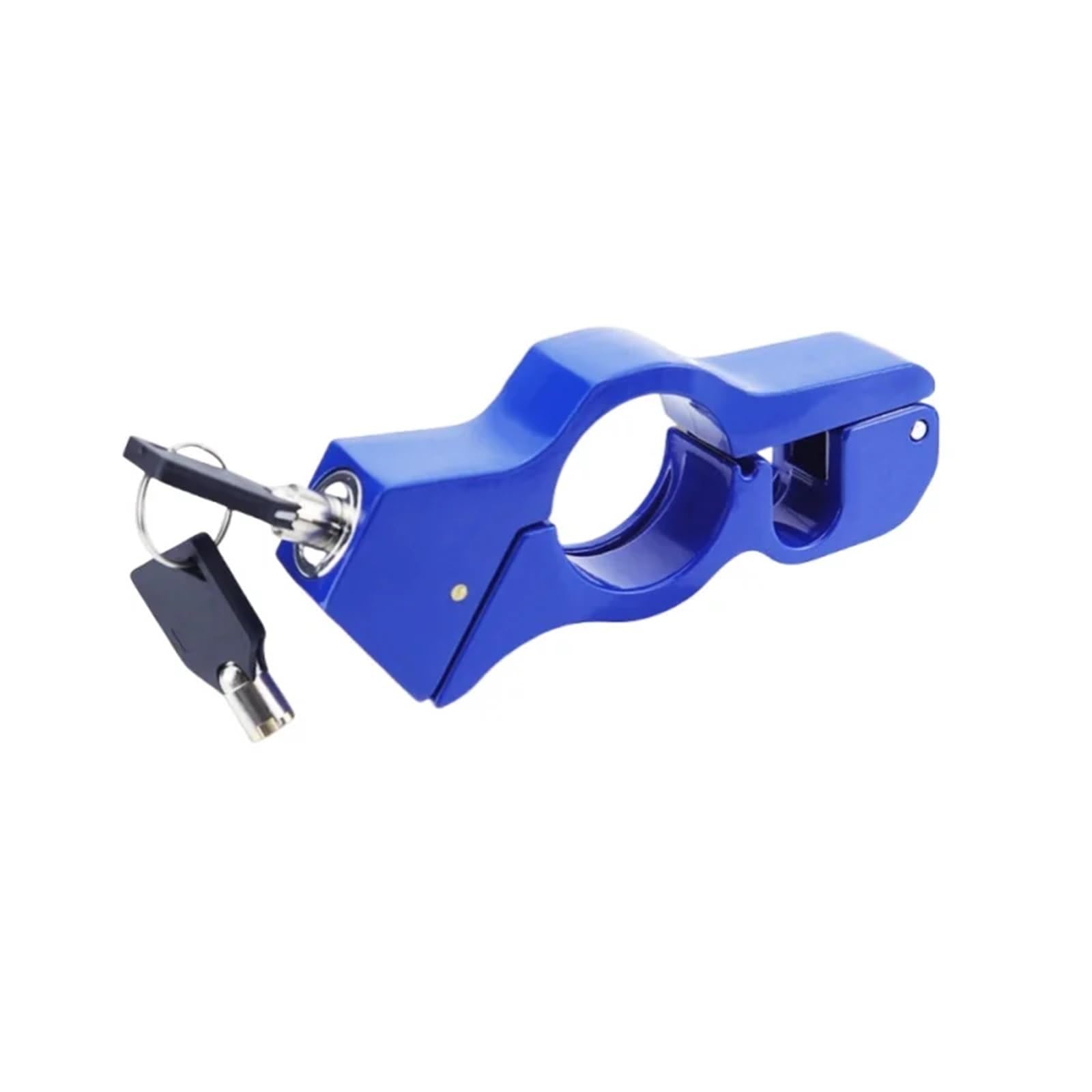 Bqwyedpl Alloy Blue 1Pcs Motorcycle Handlebar Lock Universal Aluminum Alloy Motorcycle/Bicycle Handlebar Lock - Heavy Duty Anti-Theft Tool-Free Install Motorcycle Chain And Padlock(Alloy Blue 1Pcs)