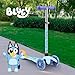 Bluey Self Balancing Kick Scooter with Light Up Wheels, Extra Wide Deck, 3 Wheel Platform, Foot Activated Brake, 75 lbs Limit, Kids & Toddlers Girls or Boys, for Ages 3 and Up
