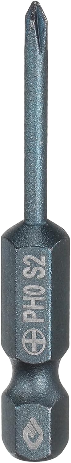 Generic #0 Phillips Screwdriver Bit PH0 1/4" Hex Shank 2" (50mm) Long 0.1" Rod Magnetic Cross Head Drill Bits S2 Steel Industrial Screw Driver Bit for Electric Power Tools, Blue