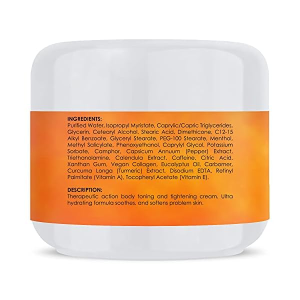 MAJESTIC-PURE-Cellulite-Hot-Cream-Soothing-Relaxing-Tightening-Firming-Slimming-with-Vegan-Collagen-Turmeric-Caffeine-Joint-and-Muscle-Pain-4-oz MAJESTIC PURE Hot Cream - with Caffeine, Vegan Collagen & Turmeric - Massaging, Relaxing, Skin Tightening, Firming…