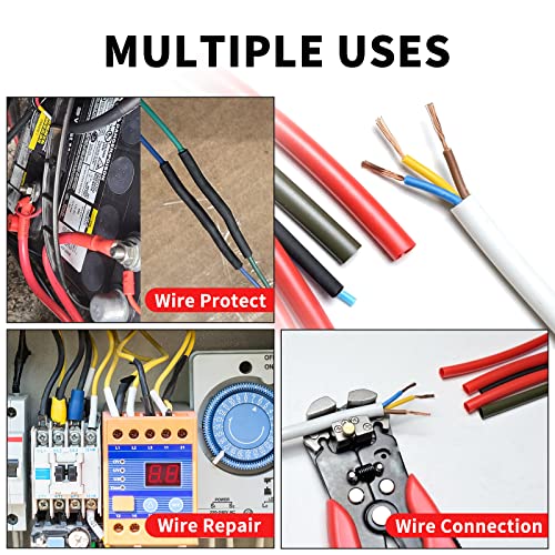 KIQIONE Heat Shrink Tubing Kit 1/2 Wire Heat Shrink Tube Set Waterproof Electric Insulation Heat Shrink Tube Kit for Marine, Circuit, Car, Hydropower Repair Industrial Heat-Shrink 2:1 (750pcs)