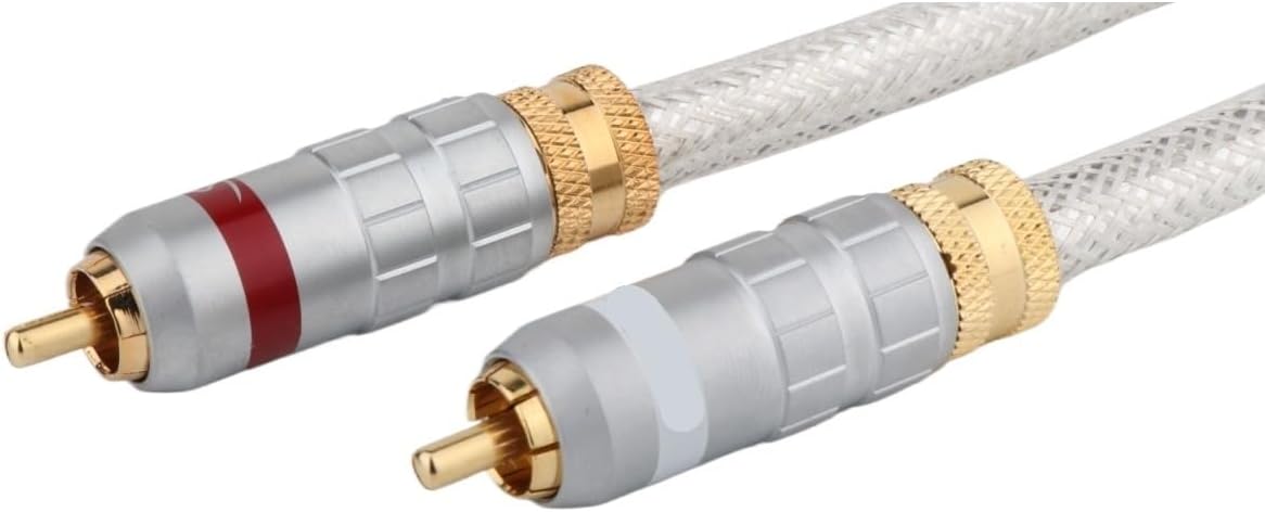 H&*igh qu>ality Pair QED Sub-woofer 6N OCC Silver-Plated HiFi R/CA Audio Cable(1.5m)