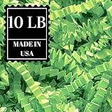 Mrs Fizz Crinkle Cut Paper Shred Filler for Packing and Filling Gift Baskets (10 LB) Lime Green
