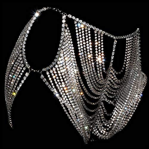 Stonefans Crystal Body Chain Jewelry For Women Sexy Belt Silver Layered Tassel Rhinestone Waist Hip Chains Belly Dancing Accessory (Booty Chain - Silver) #TOP2