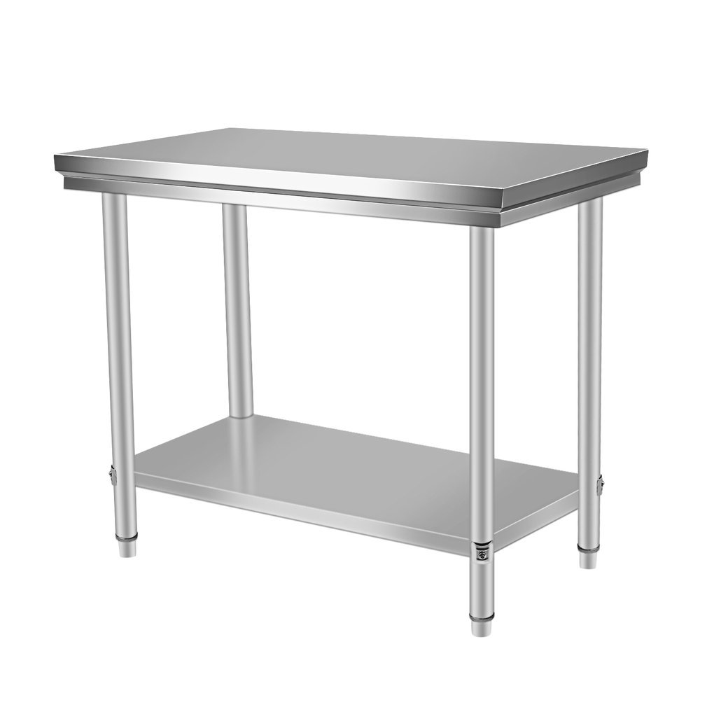 Blackpoolal Stainless Steel Kitchen Table Work Table Kitchen Table Stainless Steel Kitchen Table Kitchen Work Table Sideboard Silver 100 x 60 x 80 cm silver