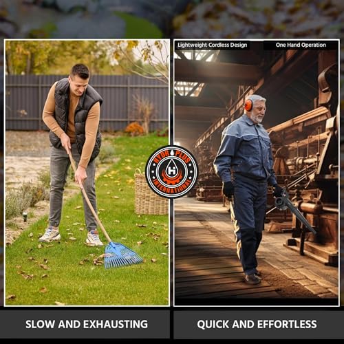 Image of Hydro Blow Cordless Air Blower & Vacuum 2-in-1 | Portable Battery Powered Handheld with Variable Speed | Multipurpose Leaf Blower for Gardening, Car & Dust Cleaning