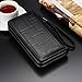 Mens Clutch Bag Handbag Leather Zipper Long Wallet Business Hand Clutch Phone Holder (Stripe Black Double Zipper)