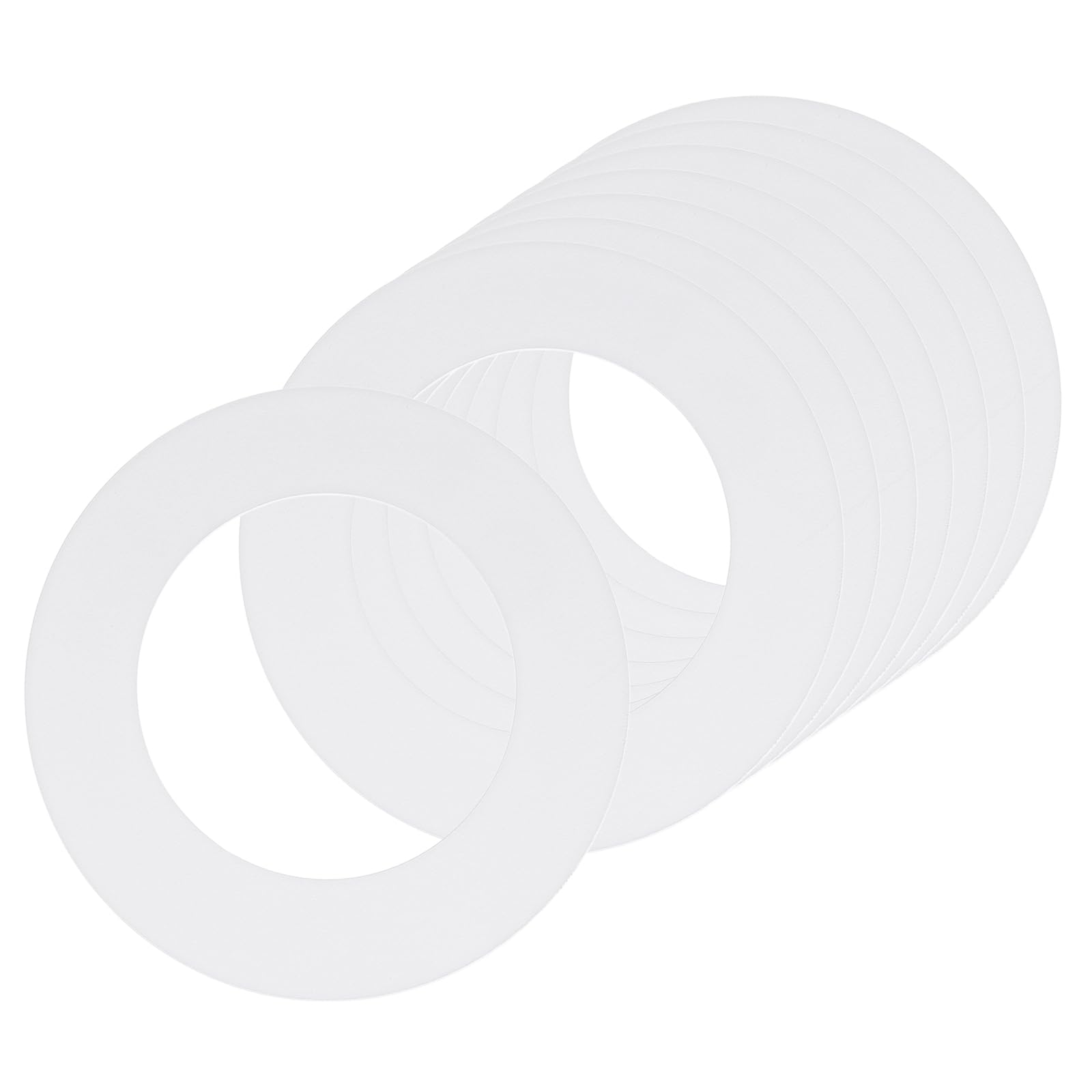 sourcing map 8Pack Goof Rings for 4" Recessed Lights, 4.3" ID 6.8" OD Steel Flat Goof Trim Ring Can Light Cover Plate Flush Mount Can Converter for Ceiling Wall Hole Decorative, Matte White