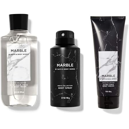 Amazon.com : Bath and Body Works - Marble - For Men - 3 pc Bundle ...
