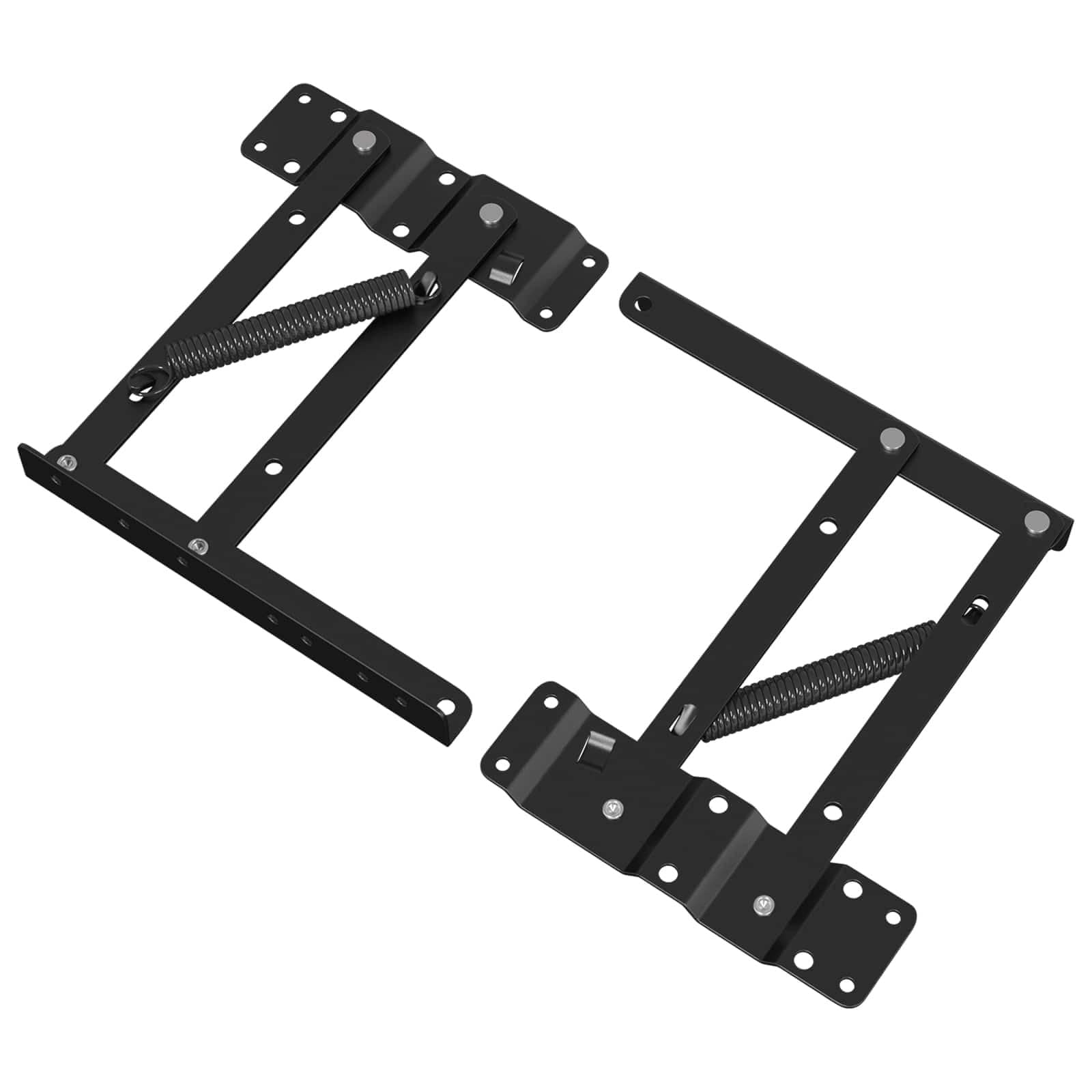 Juego de 12 piezas de mecanismo de elevación de cama para somier, sistema de elevación de hierro, color negro, 340 x 95 x 40 mm
