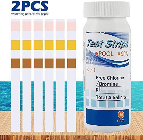 Your's Bath 100 Pcs 3 in 1 Test Strips, Water Test Strips PH Tester Paper, Swimming Pool Spa Test Strips Dip Test Strips for Water Quality Measuring
