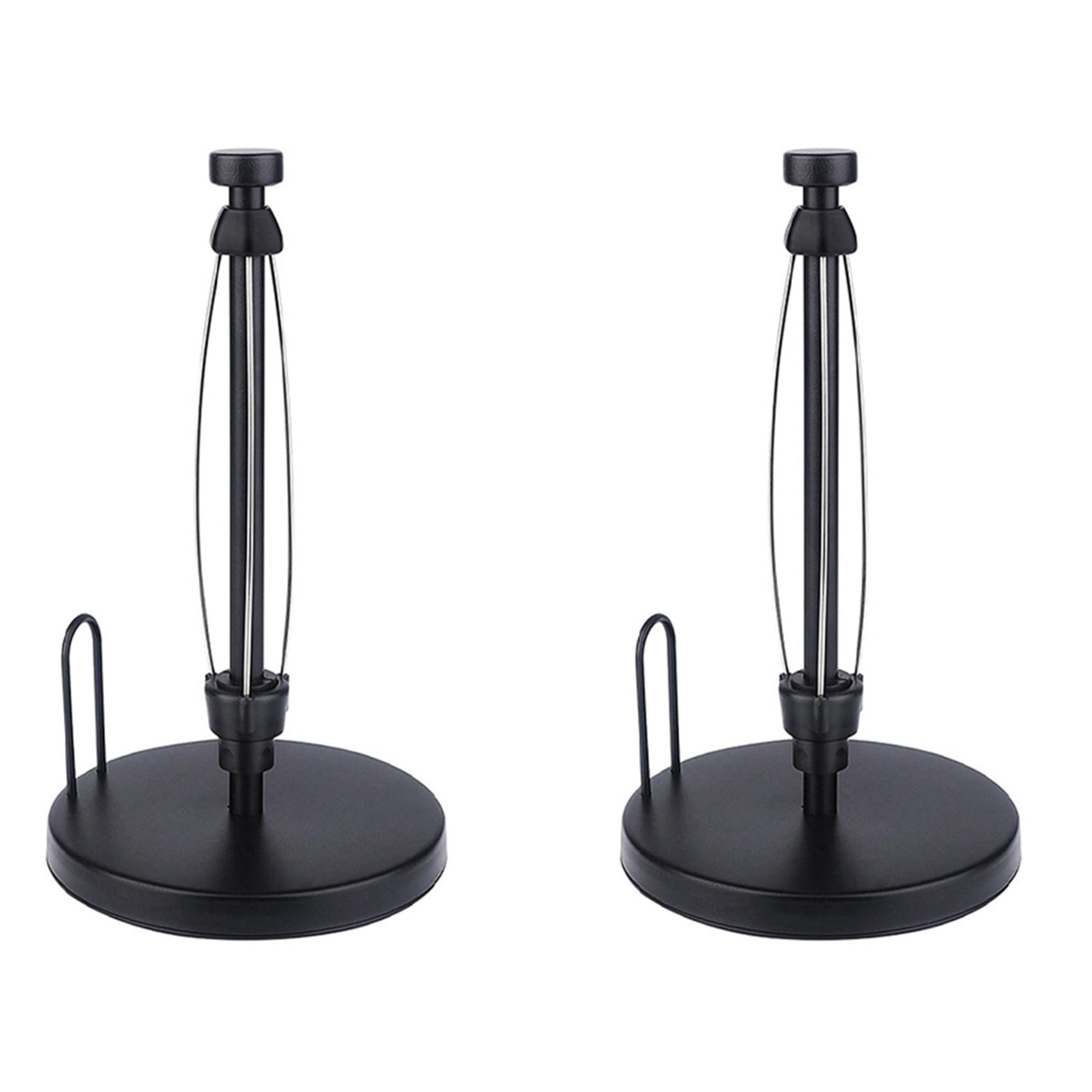 Hndhbfgrt 2X Paper Towel Holder Countertop, Paper Towel Stand with Ratchet System for Kitchen Bathroom Black