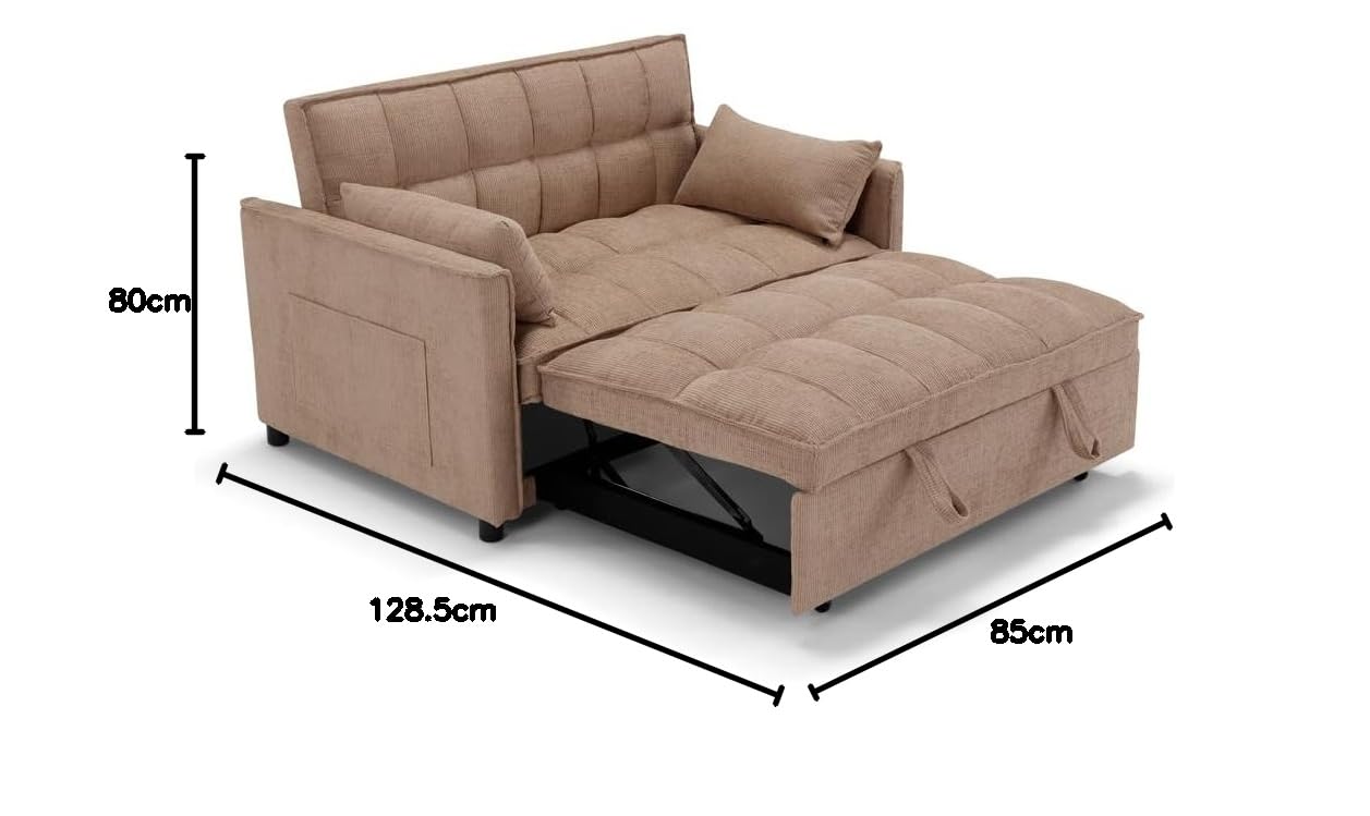 REDÒKASA Divano letto modello PALERMO con 2 cuscini, massima imbottitura, design adatto per ambienti classici e moderni (Tortora)