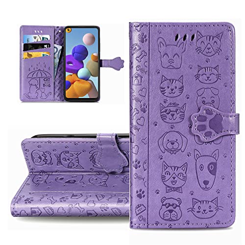 LEMAXELERS Carcasa Nokia C21 Plus,Funda Nokia C21 Plus Lindo Perro Gato en Relieve Carcasa de Tipo Libro con Ranuras para Tarjetas de Soporte y Solapa Case,SD Cat Zi