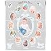 Tiny Ideas Baby's First Year Keepsake Picture Photo Frame, Silver
