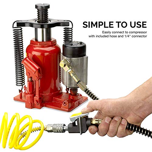 Tooluxe 31010L Low Profile Air Hydraulic Manual Bottle Jack, 20 Tons - Thumbnail 4