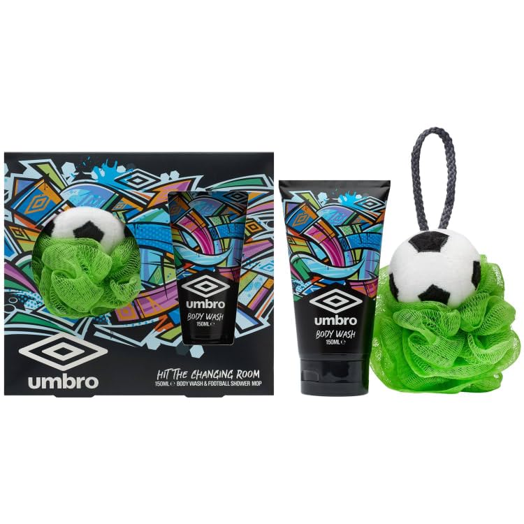 New Hit The Changing Room Set 2pc Boy/Men Body Wash Gel & Football Mop/Mitt Great Gift For Friends or Family - A20