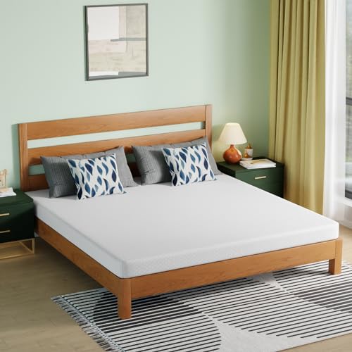 Image of FDW | 5 Inch King Mattress | Medium Firm | Gel Memory Foam Mattress | Bed in a Box, CertiPUR-US Certified | Pressure Relief, Cooling Ventilated Foam | Washable Removable Cover | White