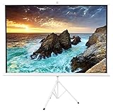 VIVO 100 inch Portable White Frame, Indoor Outdoor Projector Screen, 100 inch Diagonal Projection HD 4:3 Projection Pull Up Foldable Stand Tripod (PS-T-100W)