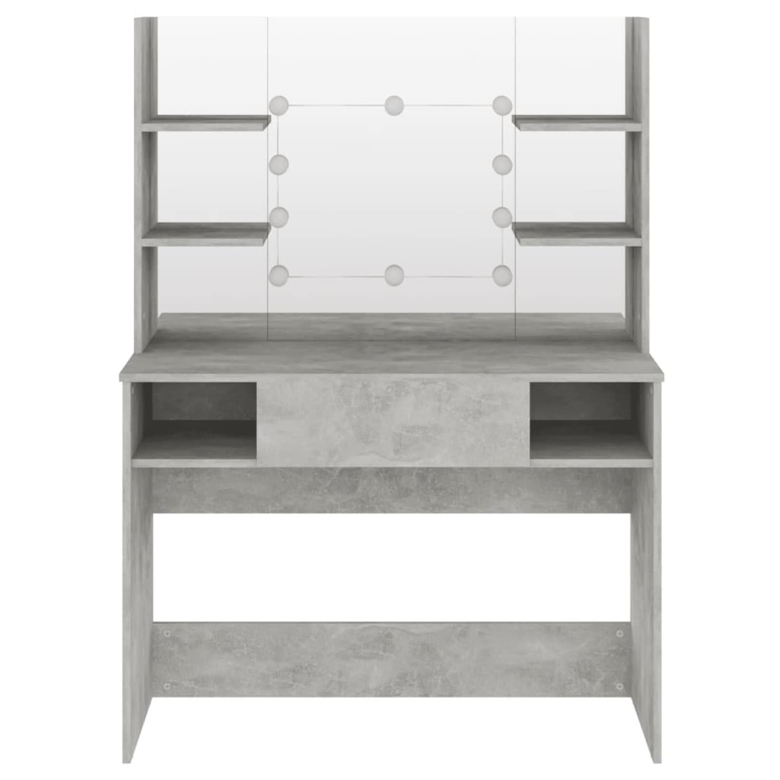 Homgoday Stół do makijażu z oświetleniem LED, 100 x 40 x 135 cm, MDF, beton, szary