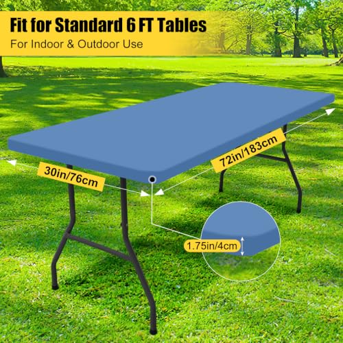 Smiry Elastic Fitted Polyester Tablecloths for 6 Foot Rectangle Tables by Smiry - Used condition - Image 7