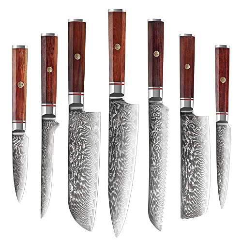 Set Cuchillos Cocina 7 Piezas Acero Inox