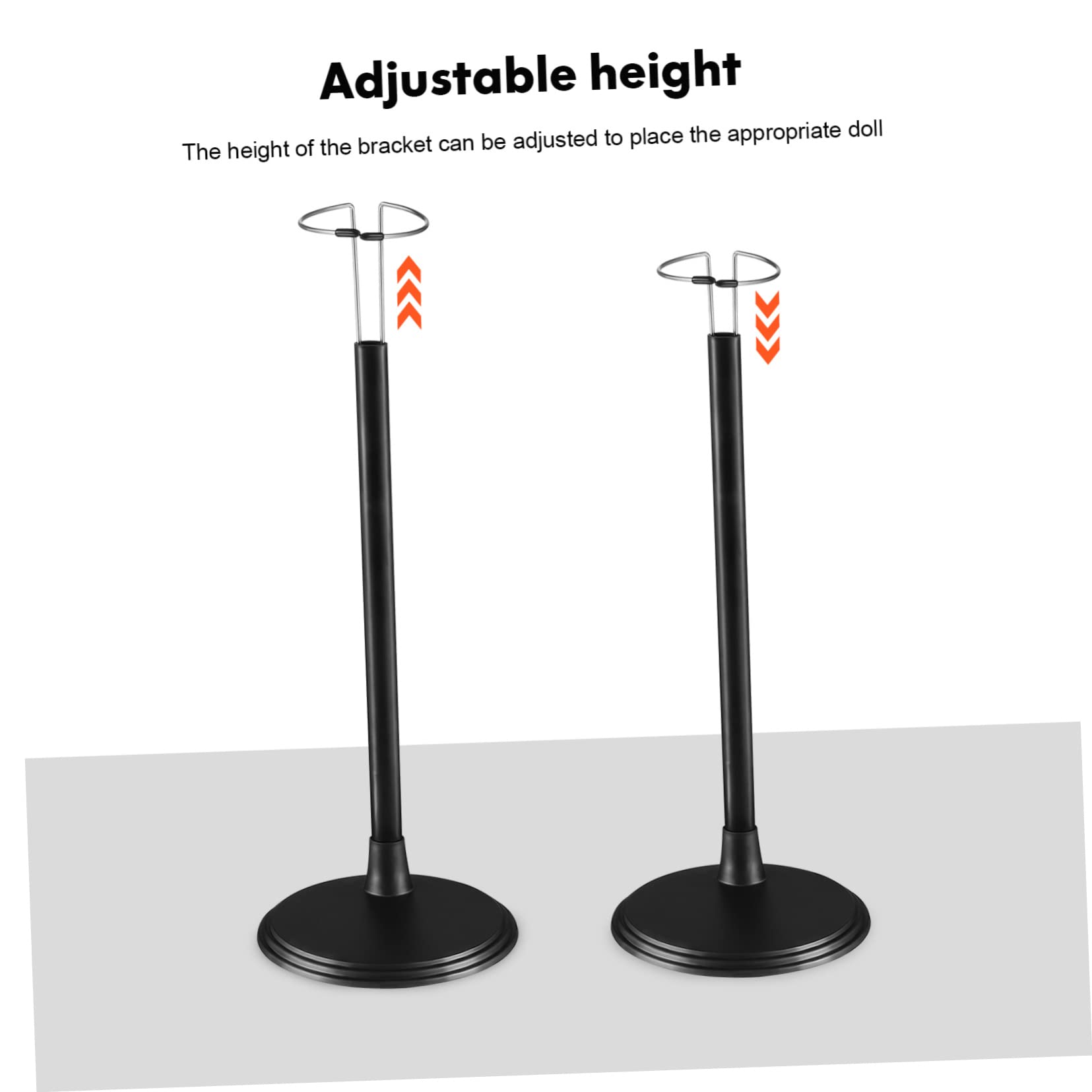 Toyvian Regulowany Stojak na Lalki 2 szt Czarny 45 cm Plastik Stal Nierdzewna