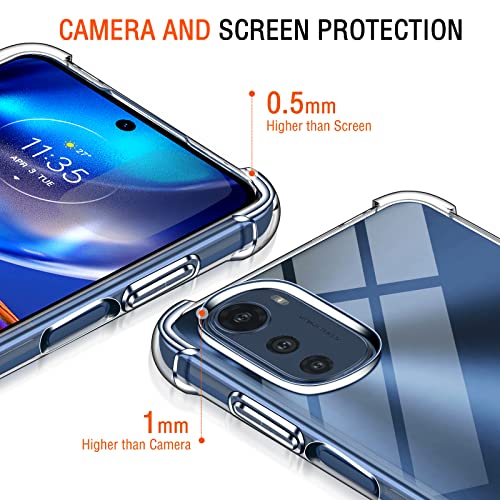 Image of Lustree Back Cover Transparent Case Compatible with Motorola E7 Power | Clear + TPU Case with 4 Corner Air Cushion Protection & Camera Protection | Slim& Stylus Cover