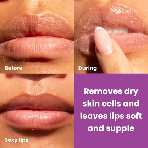 dermasuri - lip exfoliator scrub amp moisturizer - sugar scrubs for soft smooth lips overnight hydration brighten dark lips - stocking stuffer gifts for women - coconut passion fruit flavor- 20g07oz