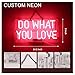 Neon Signs,DO What You Love Real Glass Neon Sign Beer Bar Pub Store Home Room Party Light Sign Neon Lamp Wall Artwork Signs(14.5 x 8 inches,Pink）