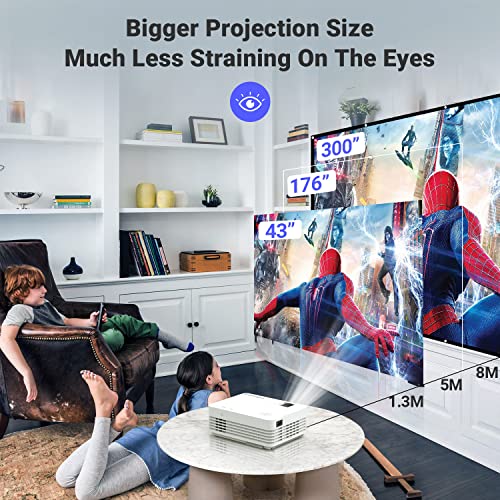 Image of Native 1080P Projector, Projector With WiFi and Bluetooth Projector, 5G 9500lumen Mini Movie Outdoor Projector Compatible with iOS /Android, TV Stick, HDMI, USB