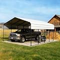 FILLOSLOV 12x20FT Metal Carport with Vertical Roof,White