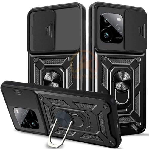 Image of Armor Bumper Back Cover Case for Realme GT 7 Pro 5G Rotating Camera Cover, Ring Holder & Kickstand | Heavy Duty & 360 Degree Protection Realme GT 7 Pro 5G Back Cover (Black)
