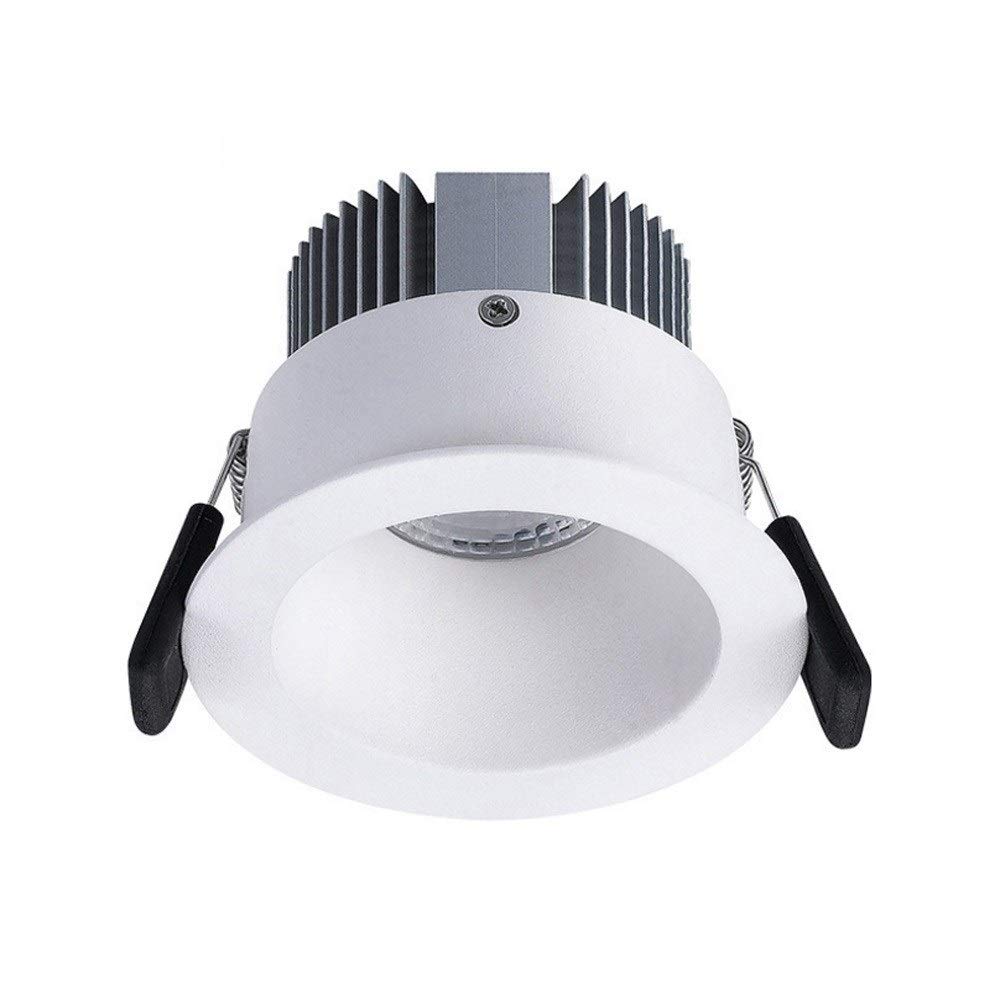 Foco de Techo LED Blanco antideslumbrante de Perfil bajo de 8 W, CRI 80, Empotrado para porches y sótanos.