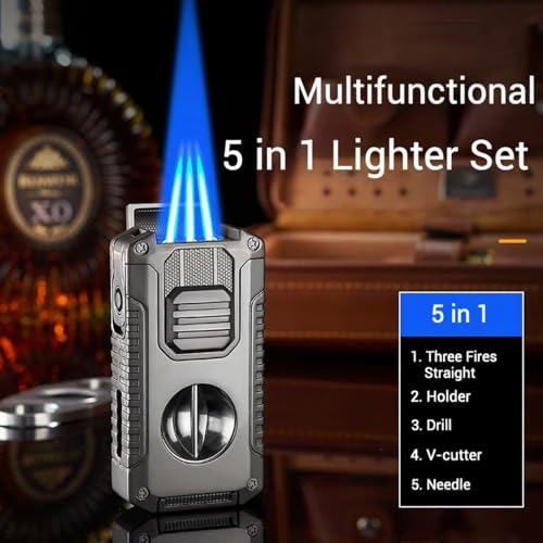 Encendedor Mechero Recargable Torch 5 en 1 Negro miniatura 2